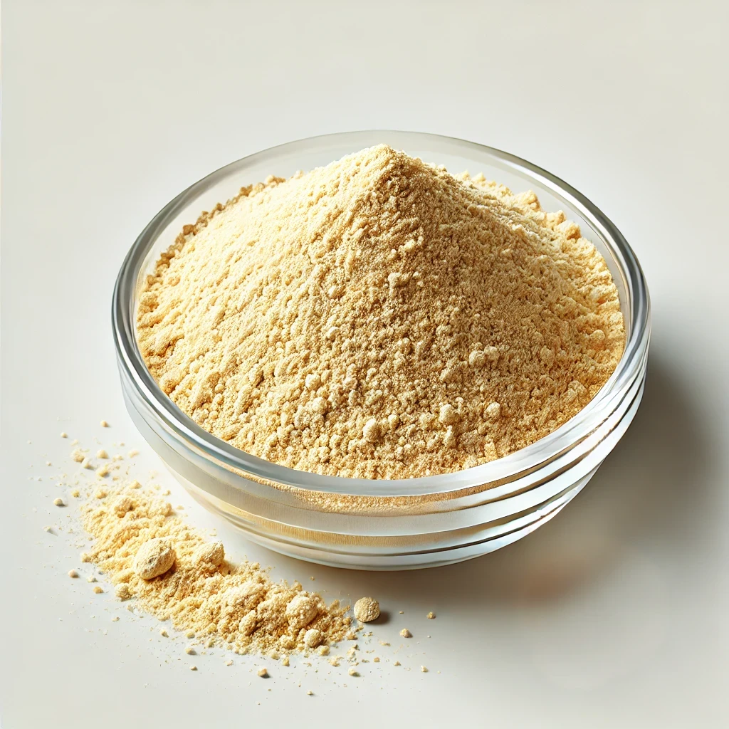 Bowl of sunflower lecithin powder.