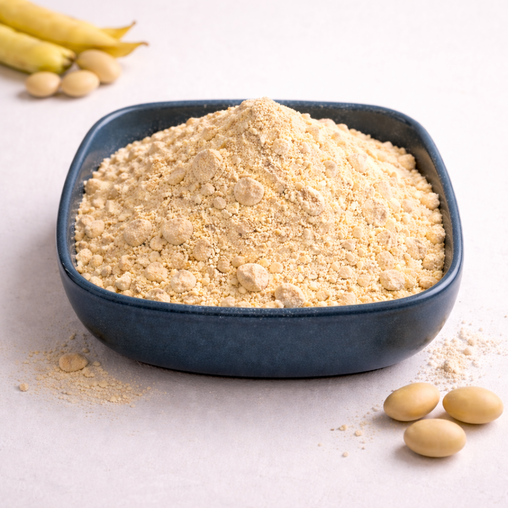 Natural dried faba beans and concentrate in a bowl